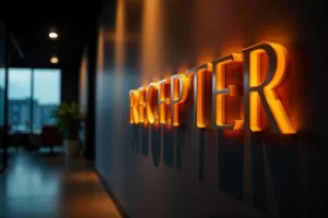 Acrylic Dimensional Lettering in Office Interior
