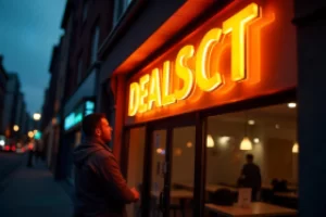 Illuminated Channel Letter Sign on Storefront